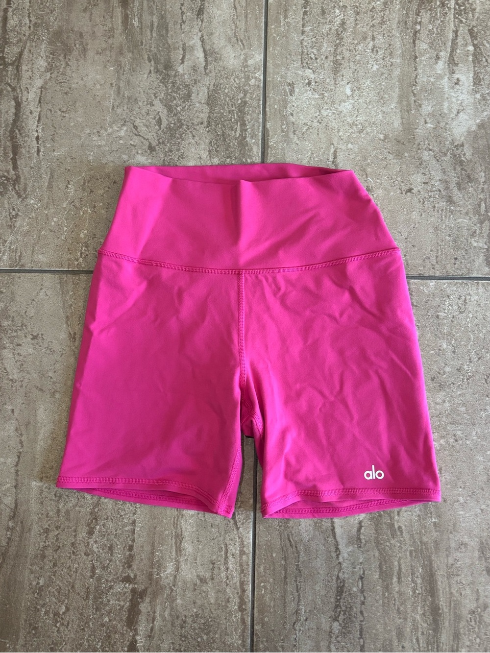 Alo yoga hot pink high-waisted biker shorts